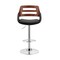 Armen Living Karter Adjustable Black Faux Leather and Walnut Wood Bar Stool with Chrome Base LCKTBAWABL - alternate 8